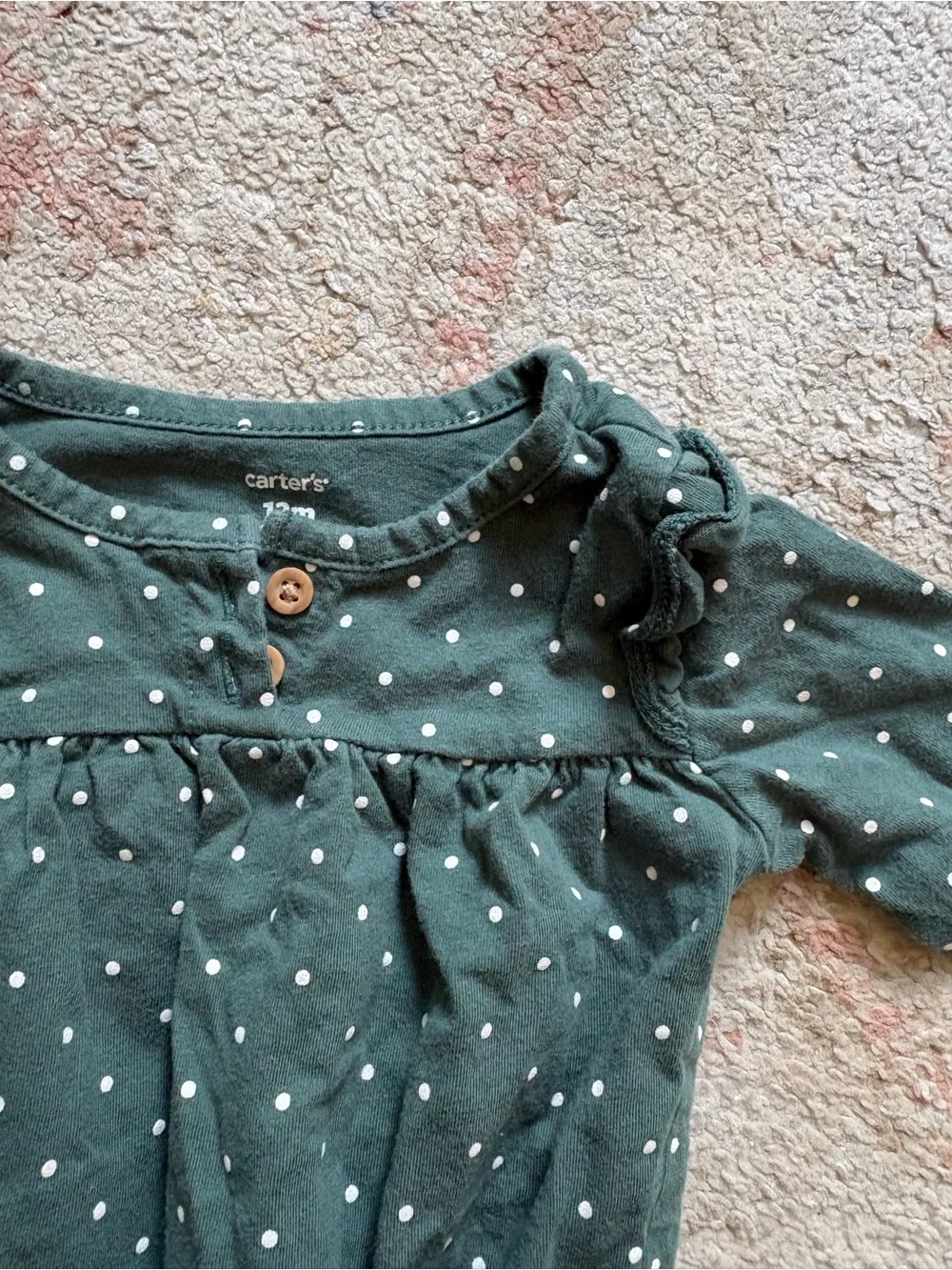 Carters polka dot long sleeve onesie